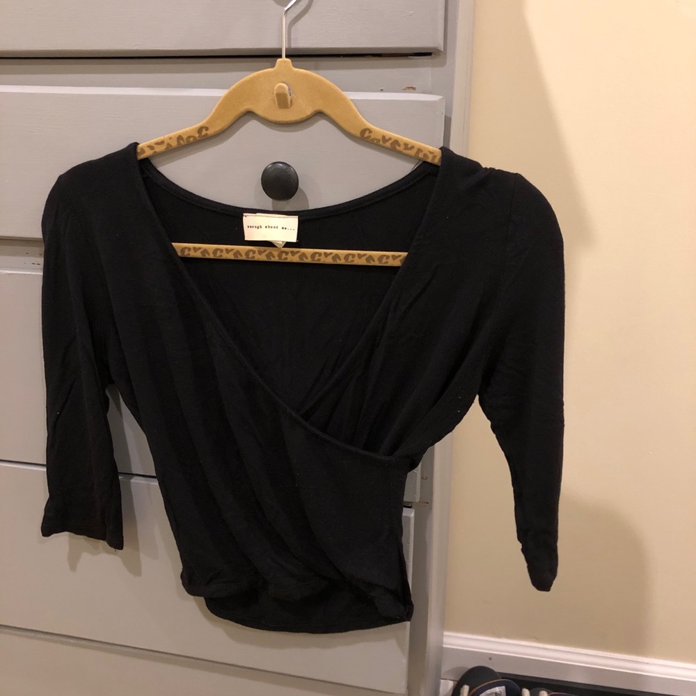Black Wrap crop top